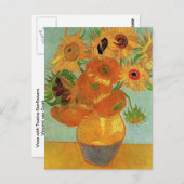 Vase mit zwölf Sonnenblumen, Vincent van Gogh Postkarte (Vorne/Hinten)