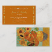 Vase mit zwölf Sonnenblumen, Vincent van Gogh. Visitenkarte (Vorne/Hinten)