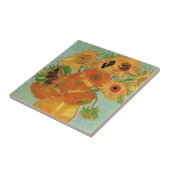 Vase mit zwölf Sonnenblumen von Vincent van Gogh Fliese (Seite)