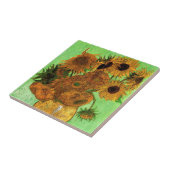 Vase mit zwölf Sonnenblumen von Vincent van Gogh Fliese (Seite)