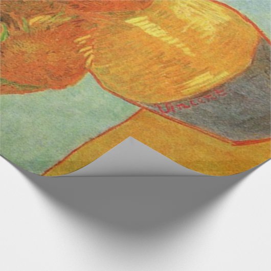 Vase mit zwölf Sonnenblumen von Vincent van Gogh. Geschenkpapier (Ecke)