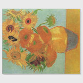Vase mit zwölf Sonnenblumen von Vincent van Gogh. Geschenkpapier (Flach)