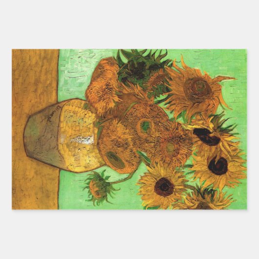 Vase mit zwölf Sonnenblumen von Vincent van Gogh Geschenkpapier Set (Vorderseite 2)