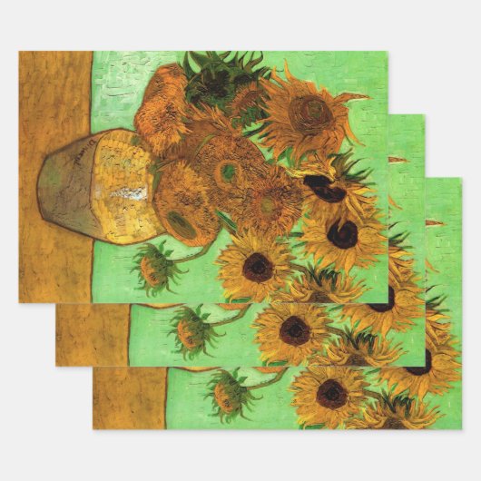 Vase mit zwölf Sonnenblumen von Vincent van Gogh Geschenkpapier Set (Set)