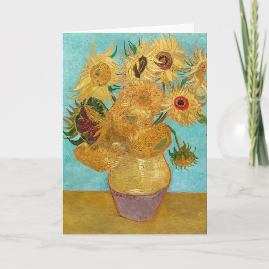 Vase mit zwölf Sonnenblumen von Vincent Van Gogh Karte (Vorderseite)