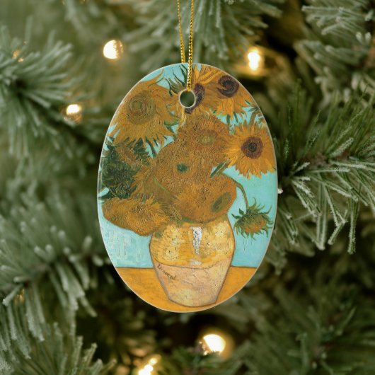 Vase mit zwölf Sonnenblumen von Vincent van Gogh Keramik Ornament (Baum)