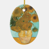 Vase mit zwölf Sonnenblumen von Vincent van Gogh Keramik Ornament (Vorne)