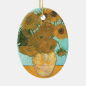 Vase mit zwölf Sonnenblumen von Vincent van Gogh Keramik Ornament (Hinten)