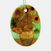 Vase mit zwölf Sonnenblumen von Vincent van Gogh Keramik Ornament (Hinten)