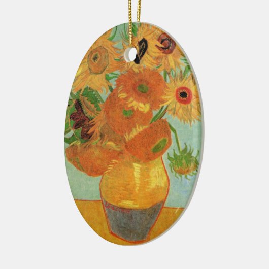 Vase mit zwölf Sonnenblumen von Vincent van Gogh Keramik Ornament (Links)