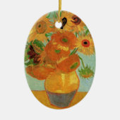 Vase mit zwölf Sonnenblumen von Vincent van Gogh Keramik Ornament (Vorne)