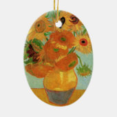 Vase mit zwölf Sonnenblumen von Vincent van Gogh Keramik Ornament (Hinten)