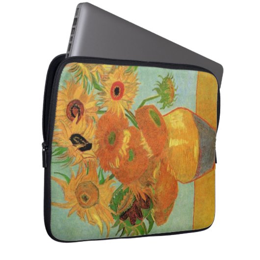 Vase mit zwölf Sonnenblumen von Vincent van Gogh Laptopschutzhülle (Vorne Rechts)