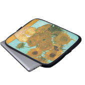 Vase mit zwölf Sonnenblumen von Vincent van Gogh Laptopschutzhülle (Vorne Knopf)