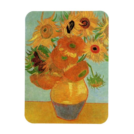 Vase mit zwölf Sonnenblumen von Vincent van Gogh Magnet (Vertikal)