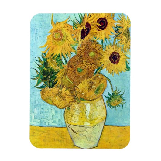 Vase mit zwölf Sonnenblumen von Vincent Van Gogh Magnet (Vertikal)