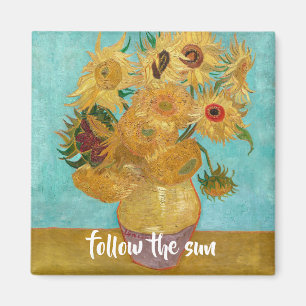 Vase mit zwölf Sonnenblumen von Vincent Van Gogh Magnet