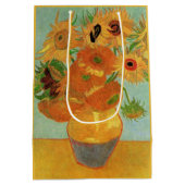 Vase mit zwölf Sonnenblumen von Vincent van Gogh Mittlere Geschenktüte (Rückseite)