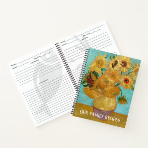Vase mit zwölf Sonnenblumen von Vincent Van Gogh Notizblock