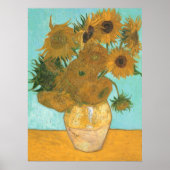 Vase mit zwölf Sonnenblumen von Vincent van Gogh Poster (Vorne)