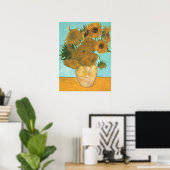 Vase mit zwölf Sonnenblumen von Vincent van Gogh Poster (Heimbüro)