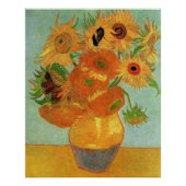 Vase mit zwölf Sonnenblumen von Vincent van Gogh Poster (Vorderseite)