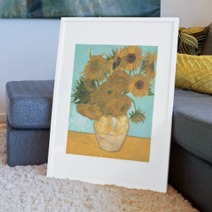 Vase mit zwölf Sonnenblumen von Vincent van Gogh Poster