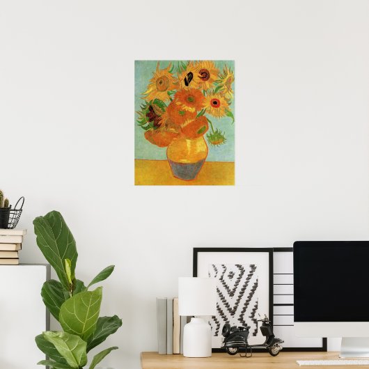 Vase mit zwölf Sonnenblumen von Vincent van Gogh Poster (Heimbüro)