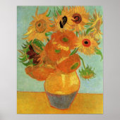 Vase mit zwölf Sonnenblumen von Vincent van Gogh Poster (Vorne)