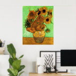 Vase mit zwölf Sonnenblumen von Vincent van Gogh Poster<br><div class="desc">Still Life: Vase mit zwölf Sonnenblumen von Vincent van Gogh ist ein Vintager Post-Impressionismus der schönen Kunst noch Leben Blumengemälde mit einem Blumenstrauß im Sommer. Über den Künstler: Vincent Willem van Gogh war ein postimpressionistischer Maler, dessen Werk durch seine raue Schönheit, emotionale Ehrlichkeit und seine kühne Farbe besonders bemerkenswert war....</div>