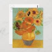 Vase mit zwölf Sonnenblumen von Vincent van Gogh Postkarte (Vorne/Hinten)