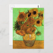 Vase mit zwölf Sonnenblumen von Vincent van Gogh Postkarte (Vorne/Hinten)