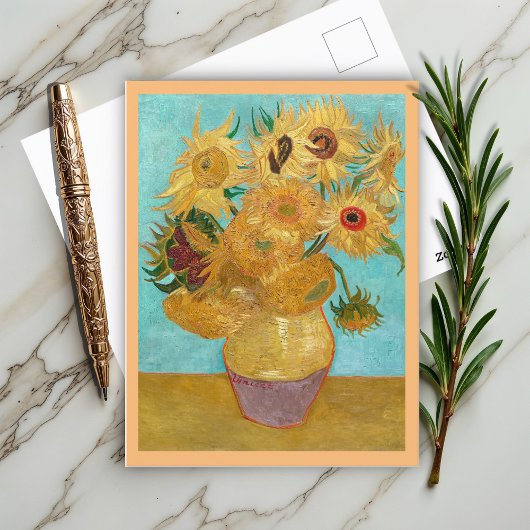Vase mit zwölf Sonnenblumen von Vincent Van Gogh Postkarte