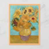 Vase mit zwölf Sonnenblumen von Vincent Van Gogh Postkarte (Vorderseite)
