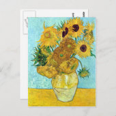 Vase mit zwölf Sonnenblumen von Vincent Van Gogh Postkarte (Vorne/Hinten)