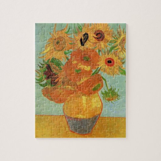Vase mit zwölf Sonnenblumen von Vincent van Gogh Puzzle (Vertikal)