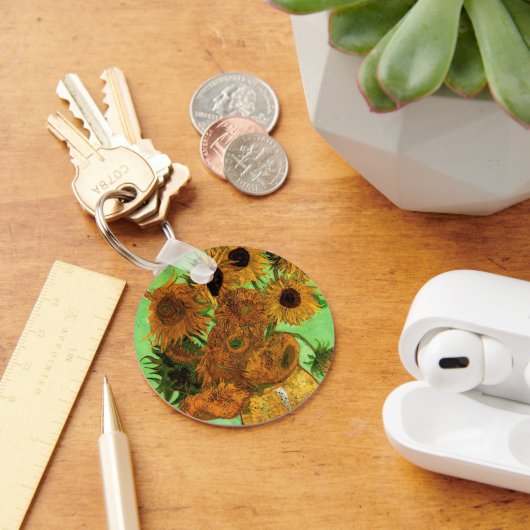 Vase mit zwölf Sonnenblumen von Vincent van Gogh Schlüsselanhänger (Schreibtisch)