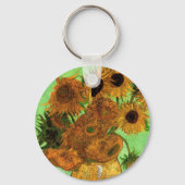 Vase mit zwölf Sonnenblumen von Vincent van Gogh Schlüsselanhänger (Rückseite)