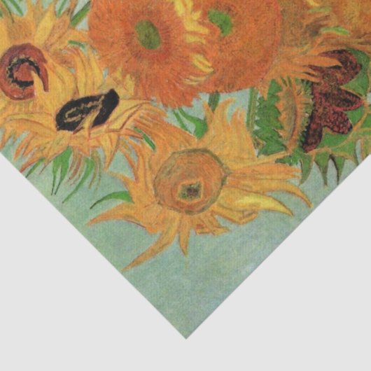 Vase mit zwölf Sonnenblumen von Vincent van Gogh Seidenpapier (Ausschnitt)