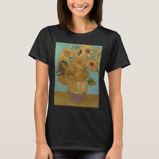 Vase mit zwölf Sonnenblumen von Vincent van Gogh T-Shirt (Vorderseite)