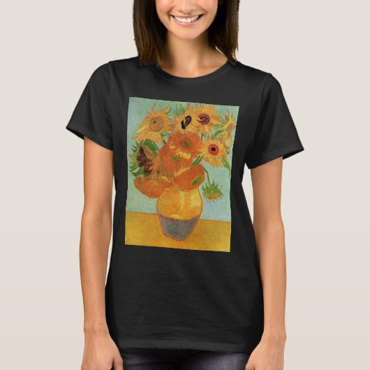 Vase mit zwölf Sonnenblumen von Vincent van Gogh T-Shirt (Vorderseite)