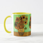 Vase mit zwölf Sonnenblumen von Vincent van Gogh Tasse (Links)