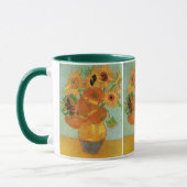 Vase mit zwölf Sonnenblumen von Vincent van Gogh Tasse (Links)