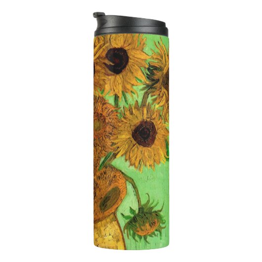 Vase mit zwölf Sonnenblumen von Vincent van Gogh Thermosbecher (Nach rechts gedreht)