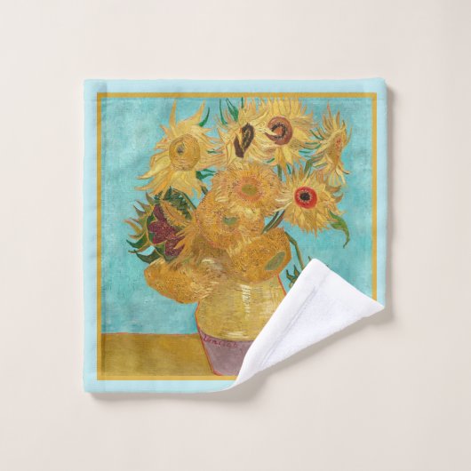 Vase mit zwölf Sonnenblumen von Vincent Van Gogh Waschlappen (Waschlappen)