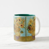 Vase mit zwölf Sonnenblumen von Vincent van Gogh Zweifarbige Tasse (VorderseiteRechts)