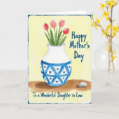 Vase Muttertagswunschkarte Karte (Gelbe Blume)