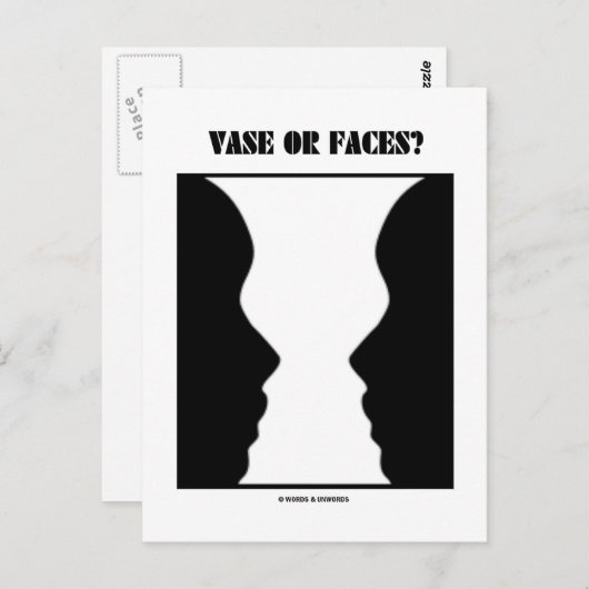 Vase oder Gesichter? (optische Illusion) Postkarte (Vorne/Hinten)
