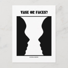 Vase oder Gesichter? (optische Illusion) Postkarte