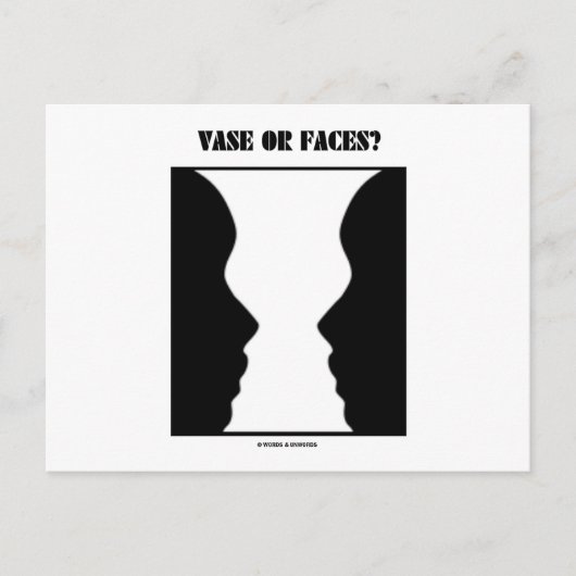 Vase oder Gesichter? (optische Illusion) Postkarte (Vorderseite)